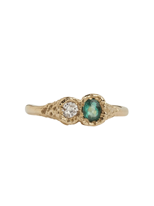 Emerald & Diamond Twin Relic Ring photo