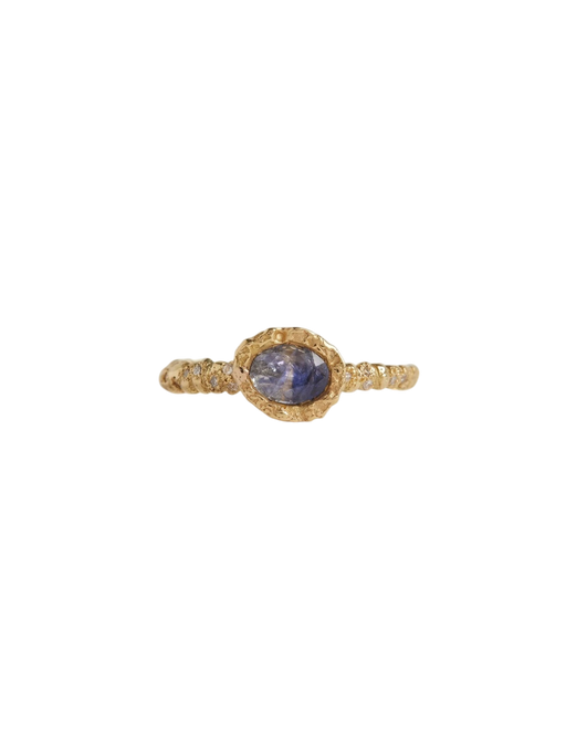 Bi-Colour Blue Sapphire and Diamond Sunken Treasure Ring photo