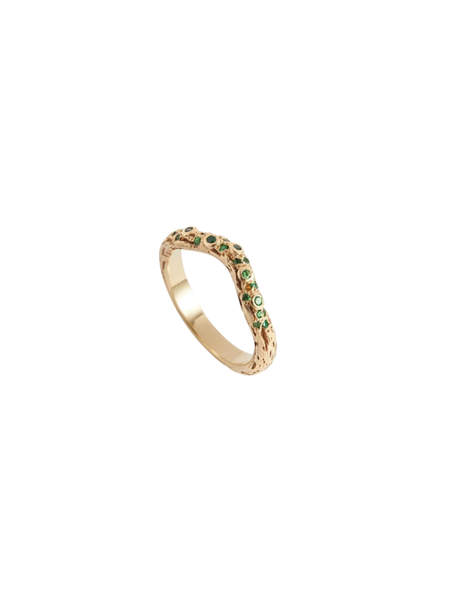 Textured Green Garnet Curve Band photo