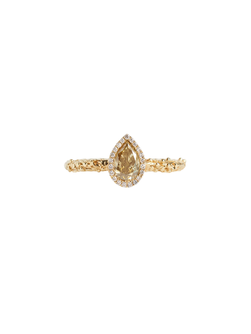 Yellow Pear Cut Diamond Engagement Ring photo