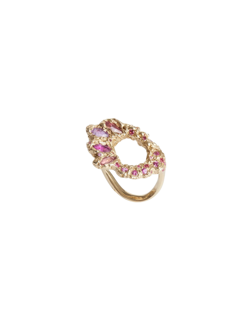 Pink Sapphire Peacock Treasure Ring photo