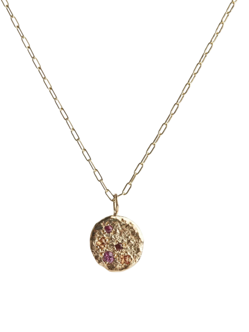 Orange & Pink Coin Treasure Necklace photo