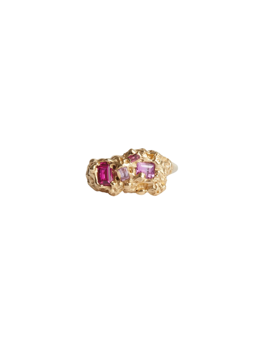 Ruby & Sapphire Pink Blossom Treasure Ring photo