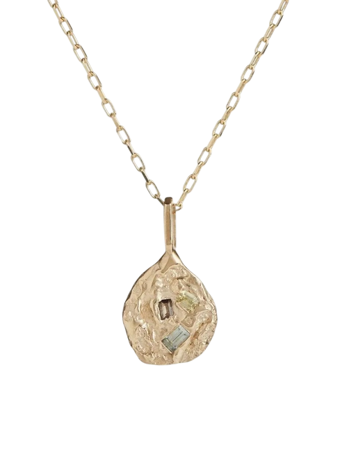 Green Sapphire Molten Ruin Necklace photo