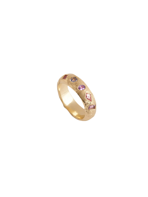 Textured Molten Sapphire Wedding Band photo