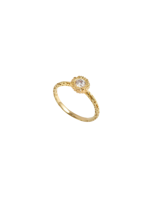 18ct Gold Diamond Solitaire Treasure Ring photo