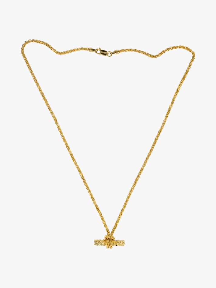 Knotted t-bar necklace