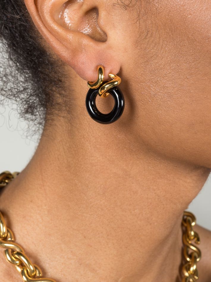 Rollo onyx earrings