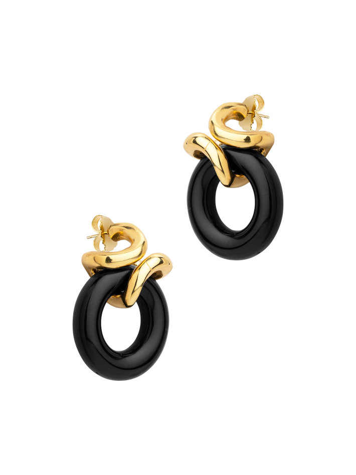 Rollo onyx earrings