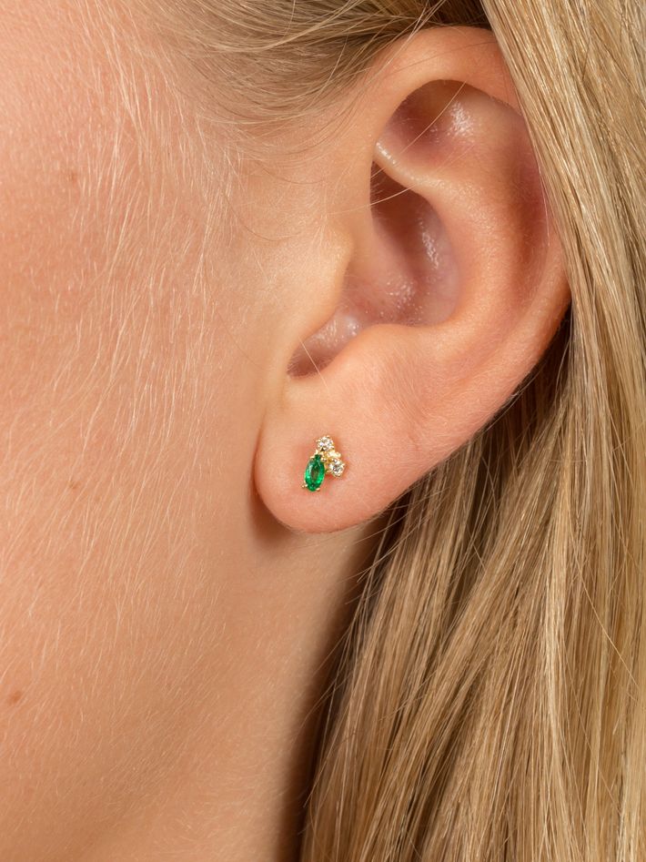 Emerald birthstone earrings