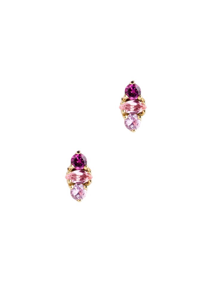 Monaco pink sapphire studs