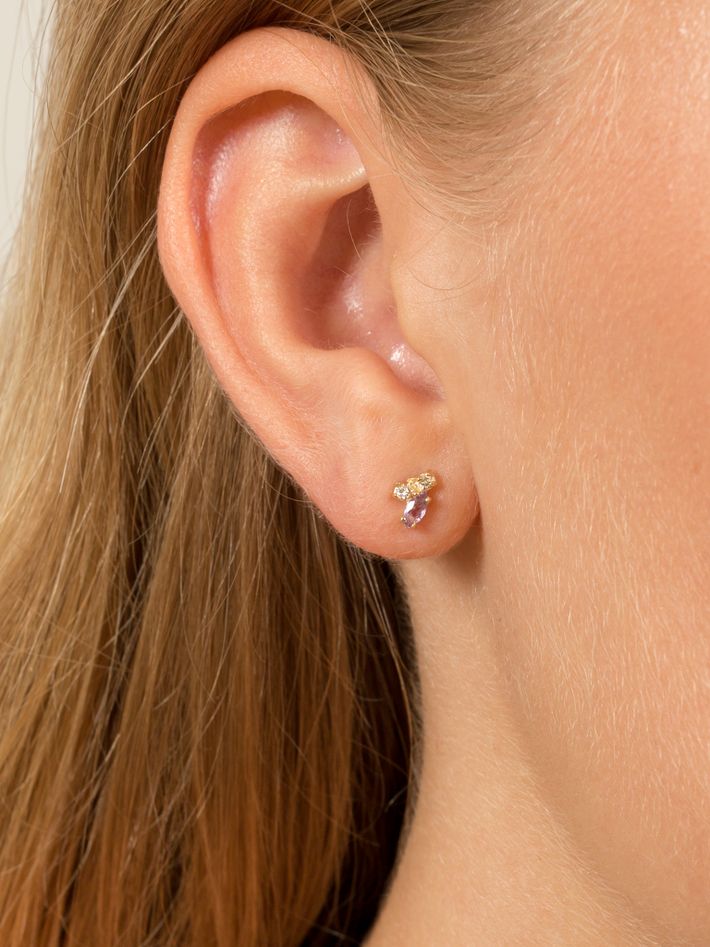 Amethyst birthstone earrings