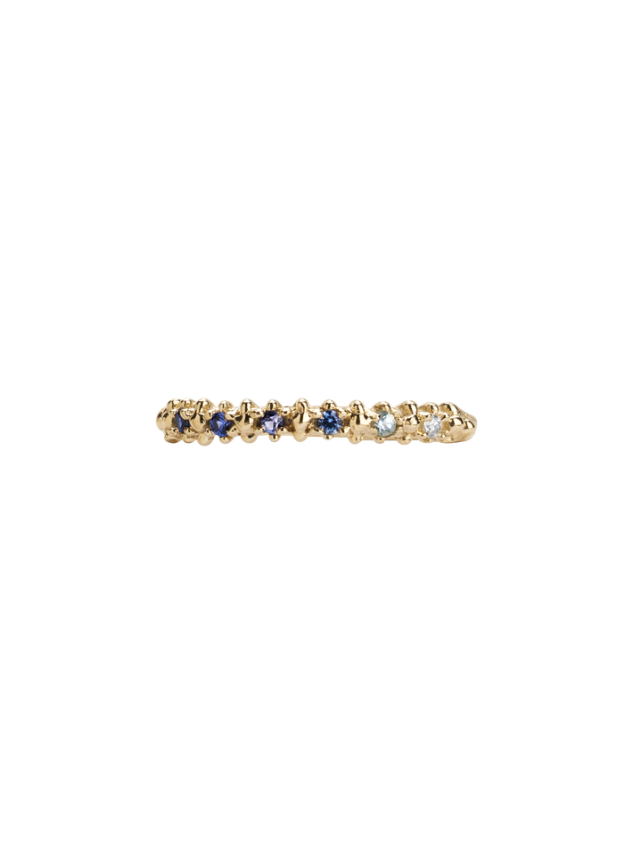 Carmel ombre blue sapphire band