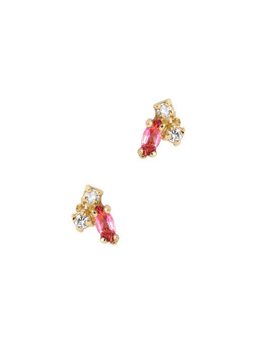 Pink tourmaline birthstone studs photo