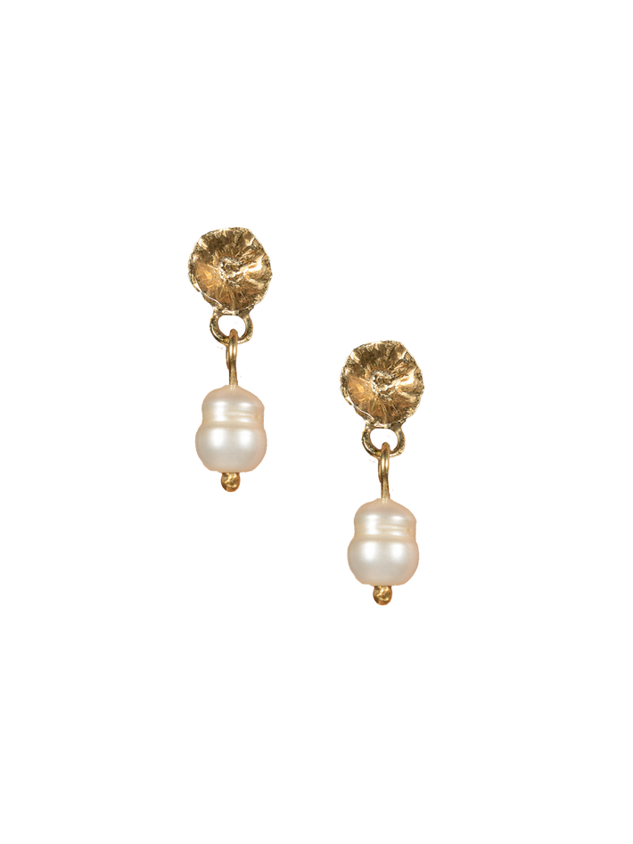 The forget me not pearl drop earrings