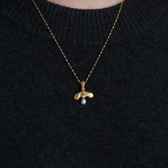 The queen bee necklace - gold vermeil