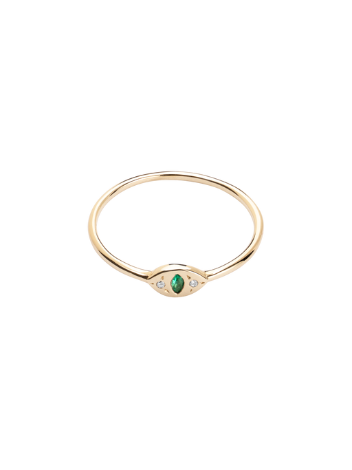 Cat eye emerald ring photo