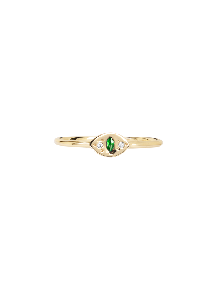 Cat eye emerald ring