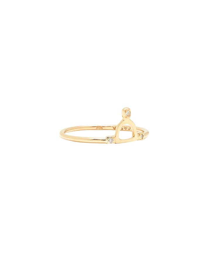 Temple diamond ring