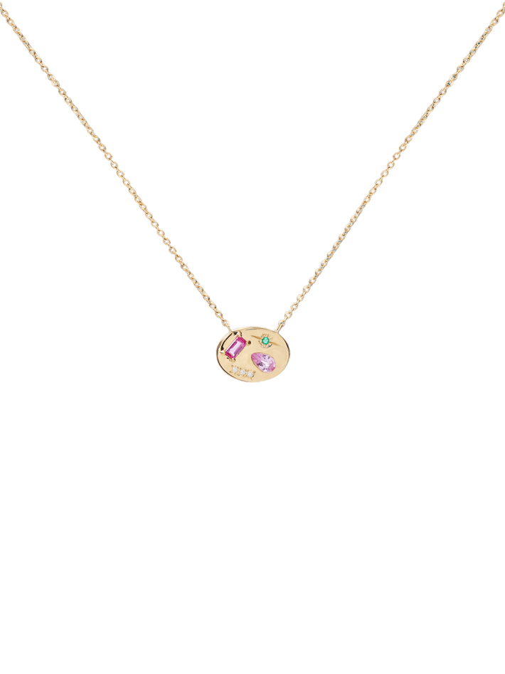 Pink night market signet necklace