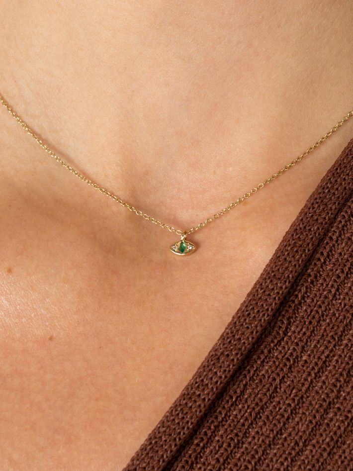 Cat eye emerald necklace