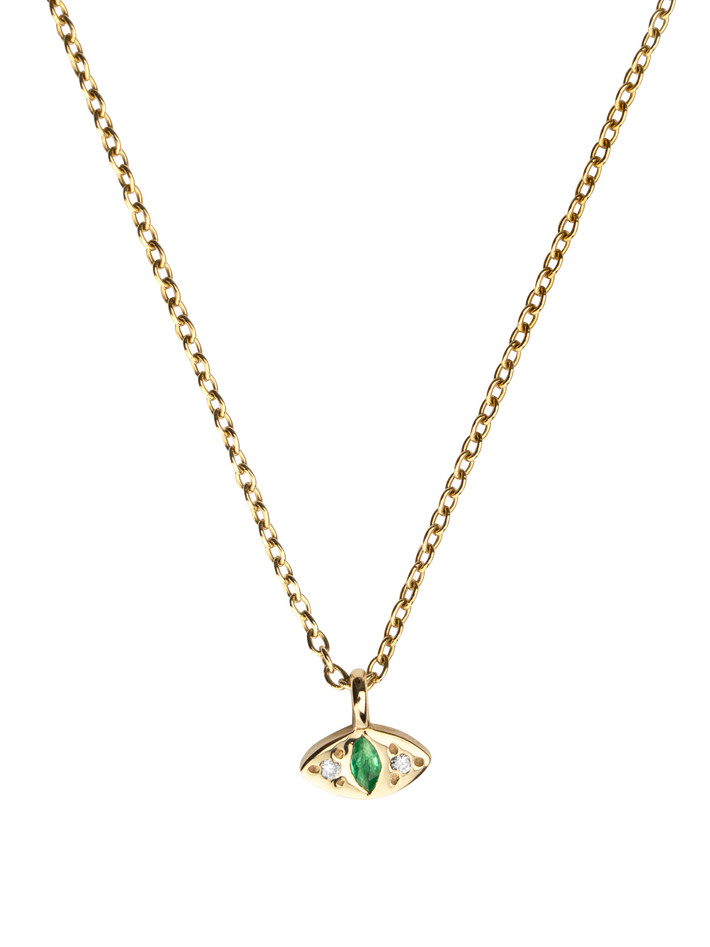 Cat eye emerald necklace