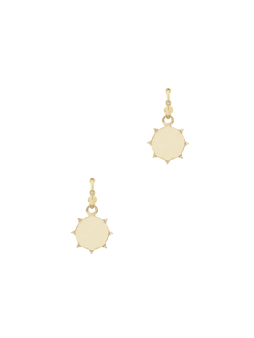 Diamond sunbeam medallion earrings photo