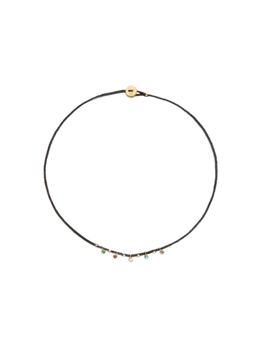 Gemstone bezel charm necklace photo