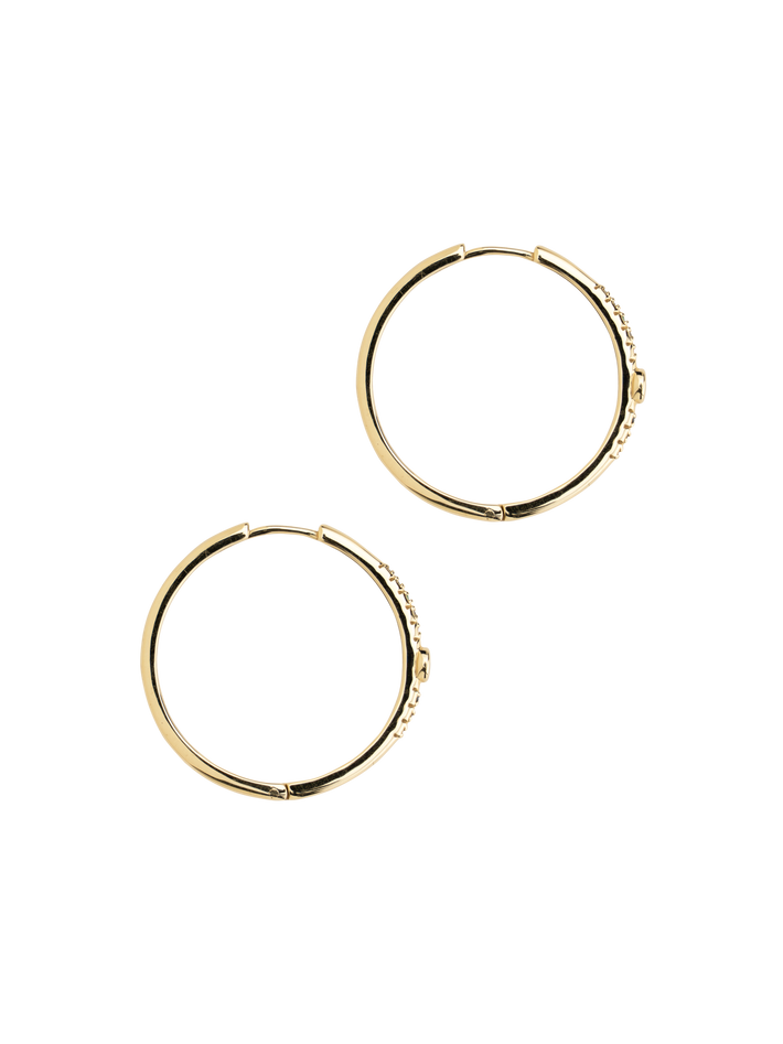 Diamond bezel rainbow gem hoops