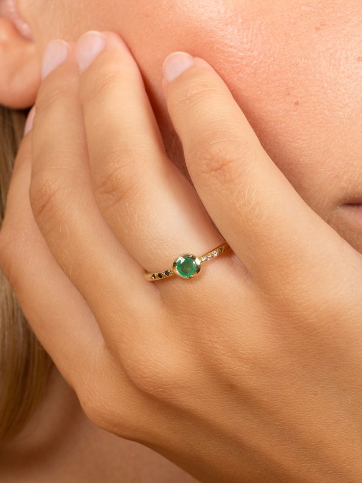 Midnight emerald ring