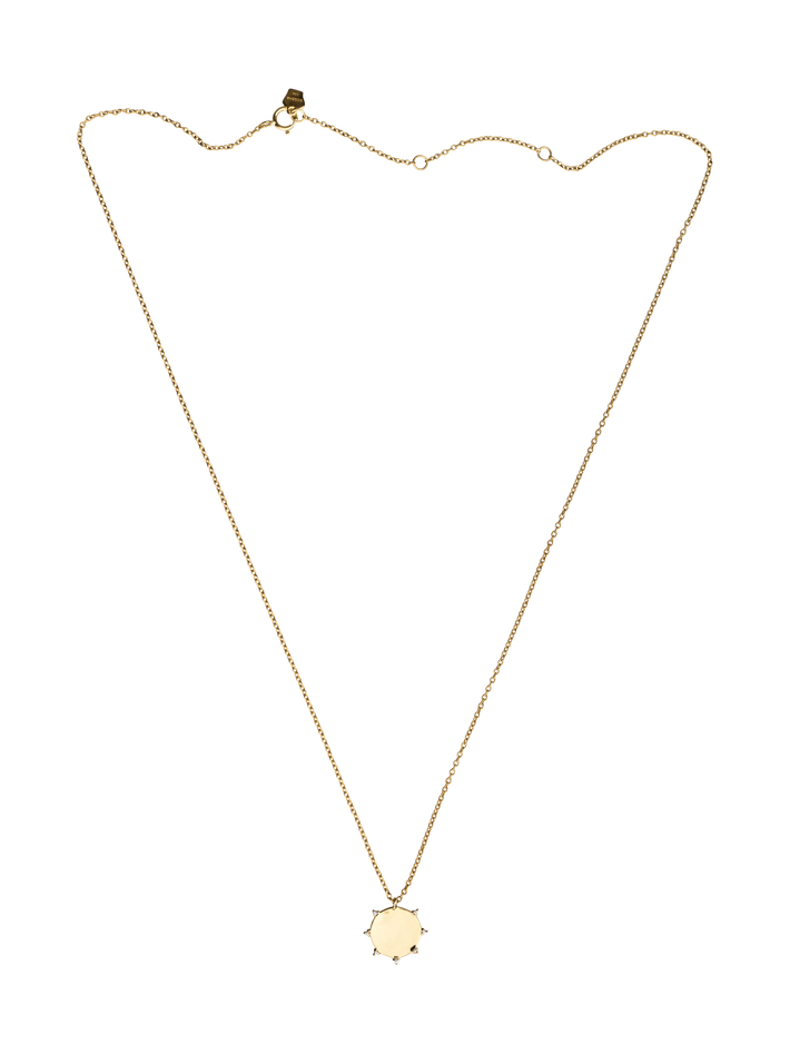 Diamond sunbeam medallion necklace