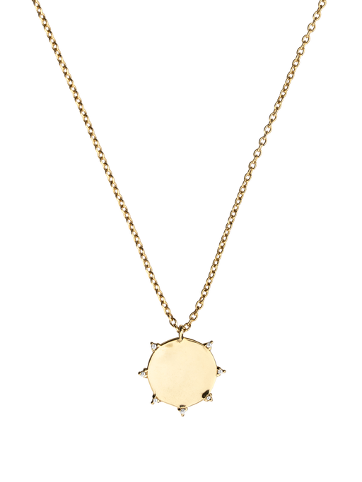 Diamond sunbeam medallion necklace photo