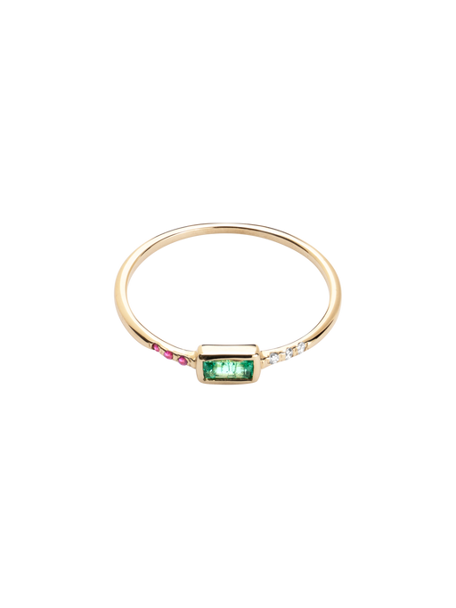 Emerald baguette stack ring photo
