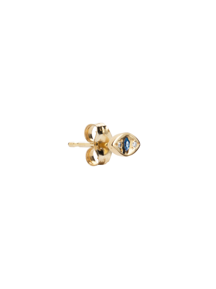 Cat eye blue sapphire stud