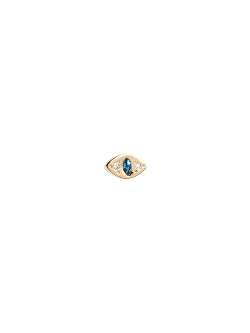 Cat eye blue sapphire stud photo