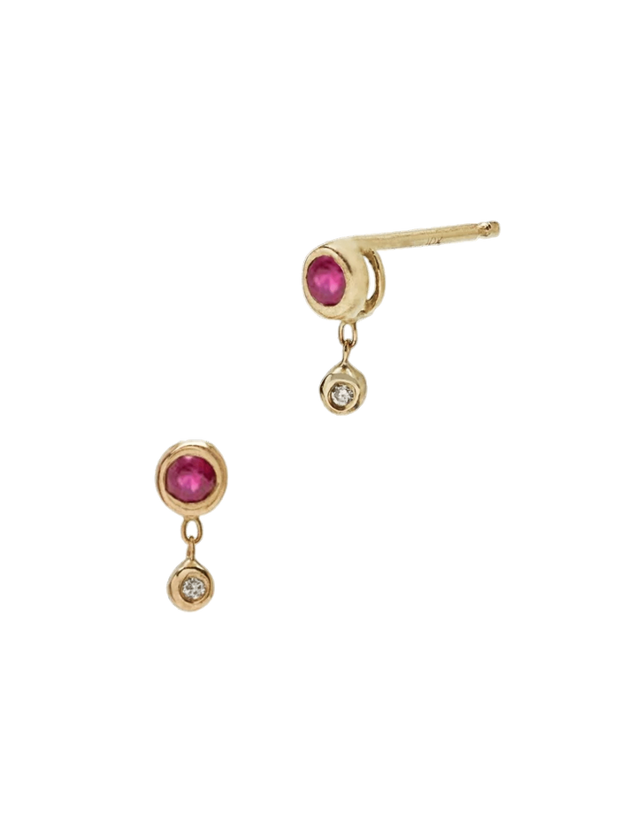 Bezel stud with ruby