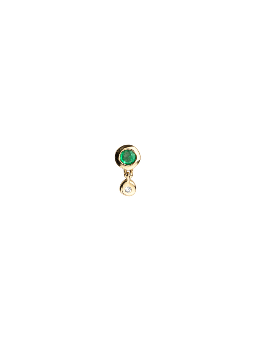 Bezel emerald stud photo