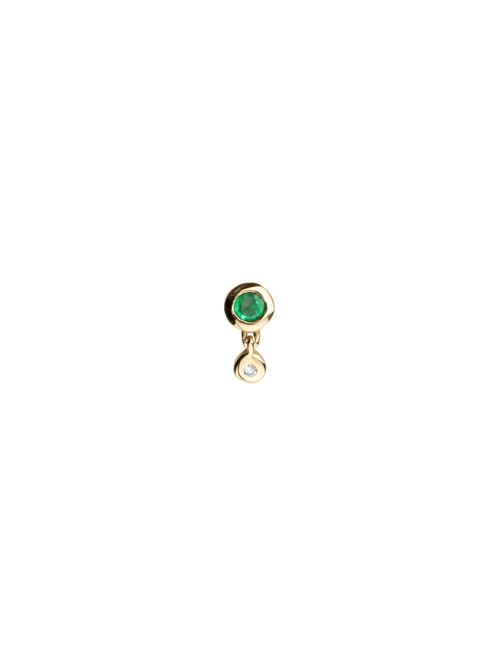 Bezel emerald stud