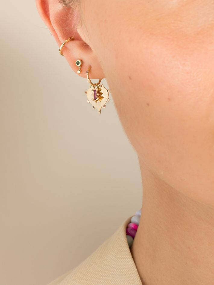 Rainbow gem ear cuff