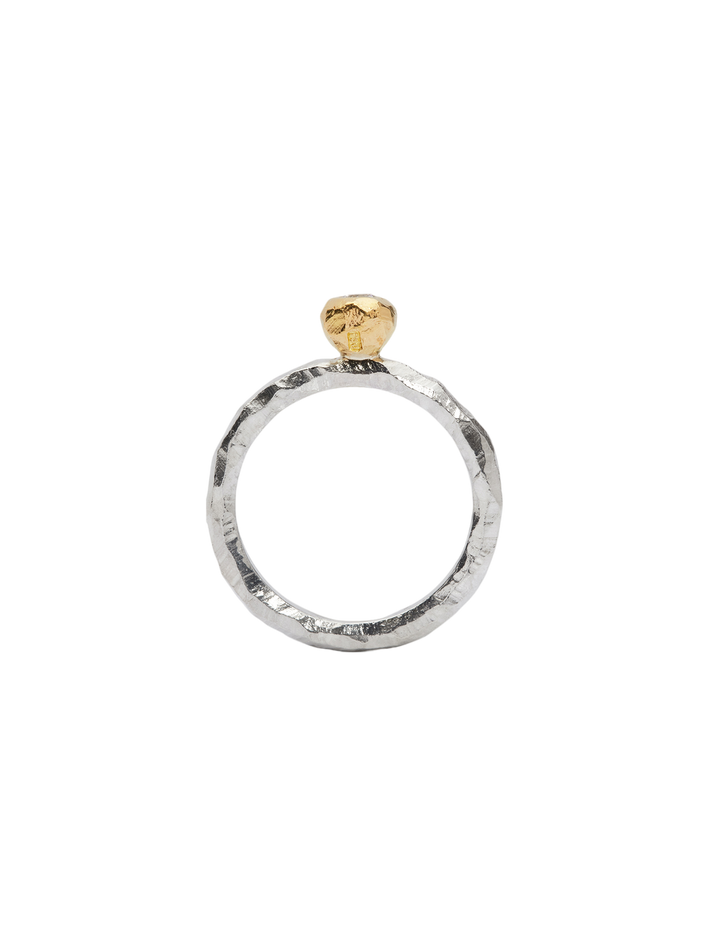 Ringo kula ring in silver and 18k yellow gold with 0.10ct diamond