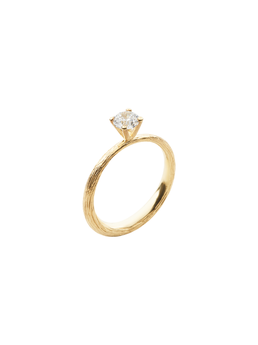 Vide solitaire ring in 18k yellow gold with 0,50ct diamond photo