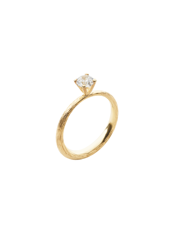 Vide solitaire ring in 18k yellow gold with 0,50ct diamond