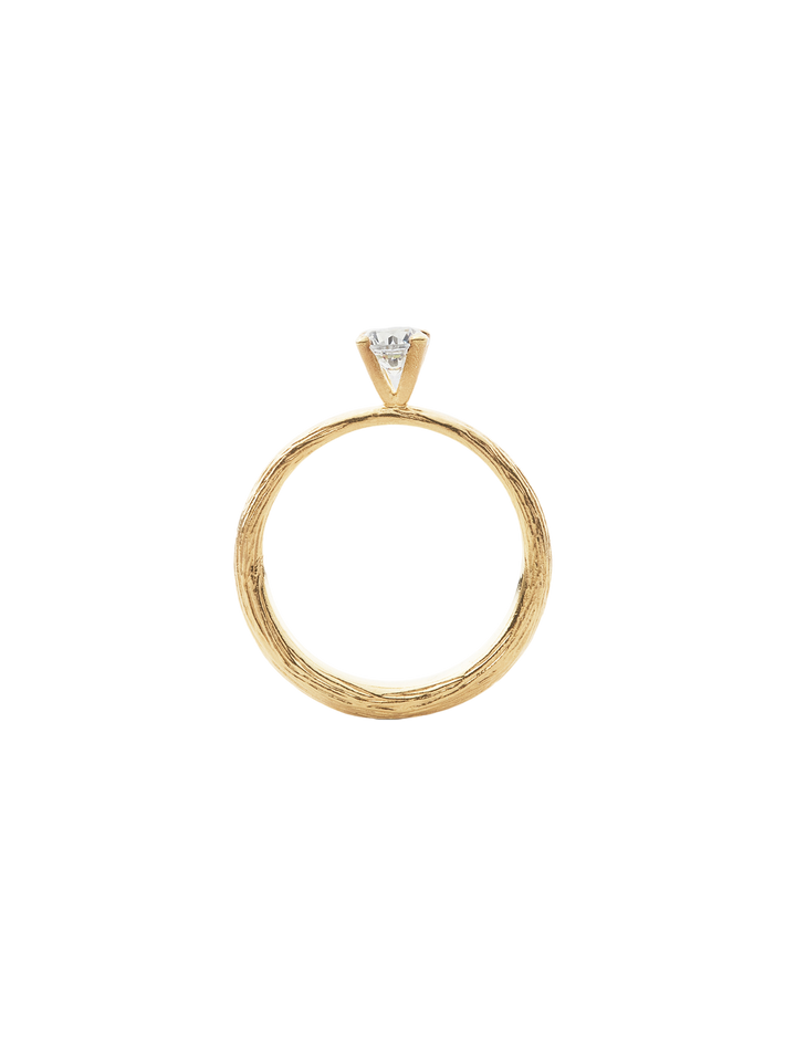 Vide solitaire ring in 18k yellow gold with 0,50ct diamond