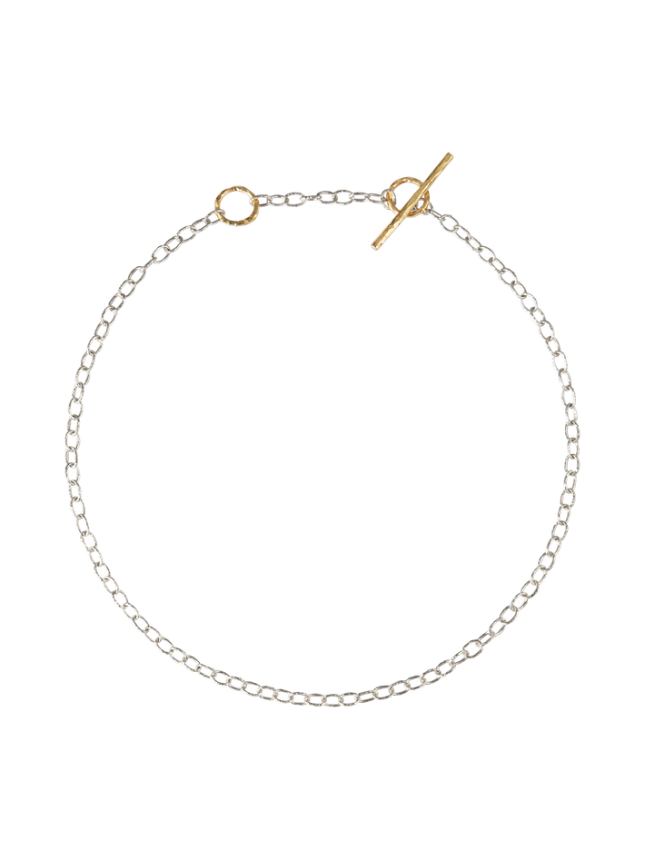 T - chain in silver and 18k yellow gold