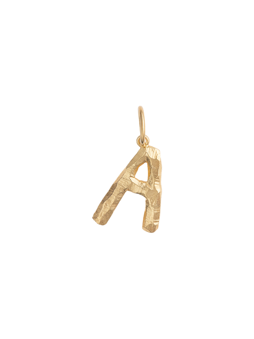 Small Alfa pendant letter a in 18k yellow gold photo