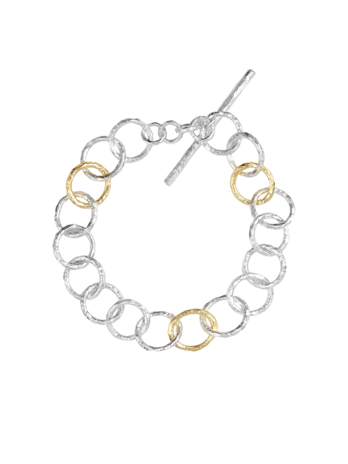 Ringo bracelet in silver and 18k yellow gold