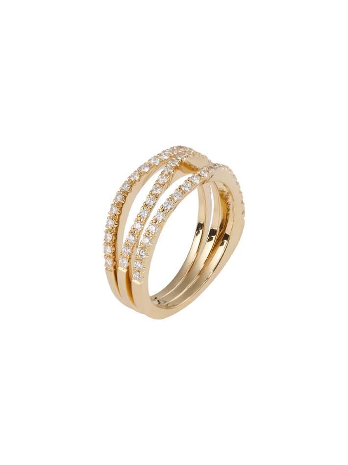 Waves ring in 18k yellow gold with 0,63ct diamond