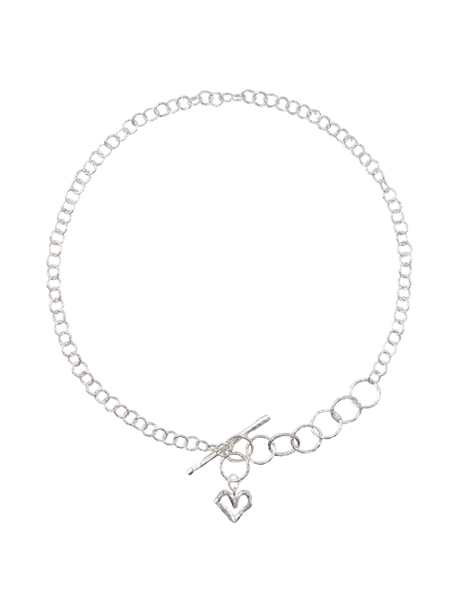 Ringo mini open heart necklace in silver photo