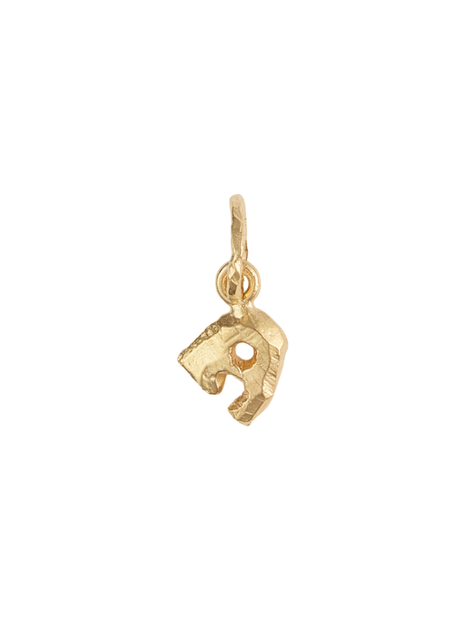 Mini Alfa pendant letter a in 18k yellow gold photo