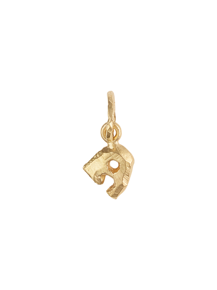 Mini Alfa pendant letter a in 18k yellow gold